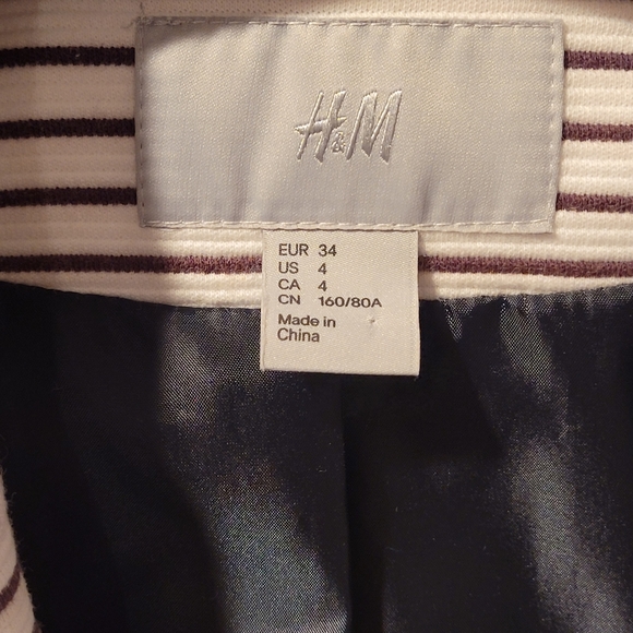 Pinstripe white blue blazer sz 4 H&M - Picture 6 of 6
